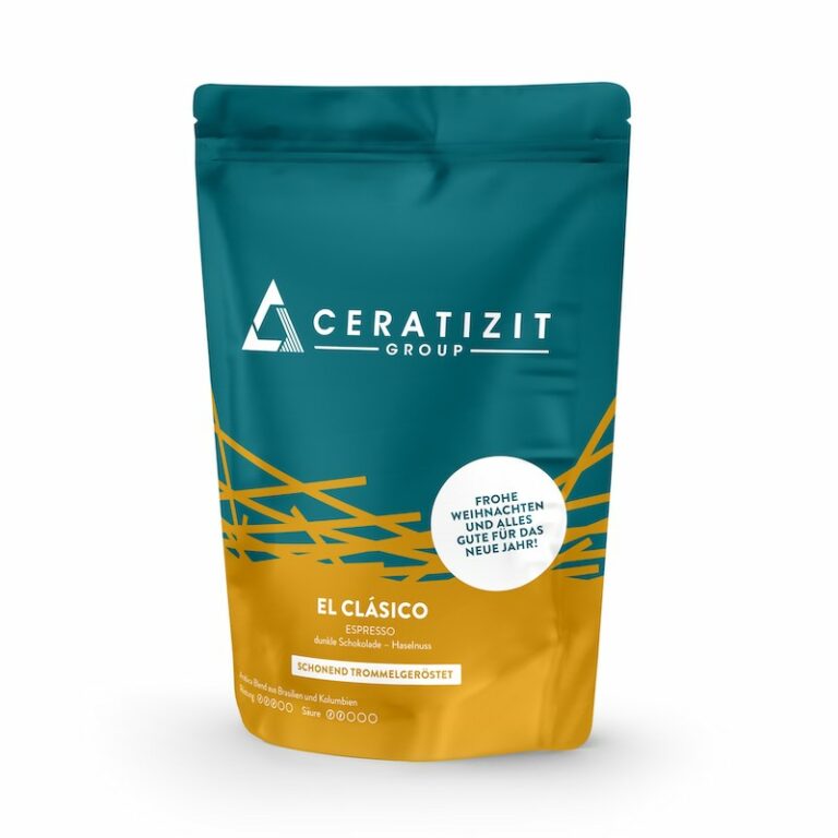 Kaffee Verpackung mit Firmenlogo für Ceratizit Group